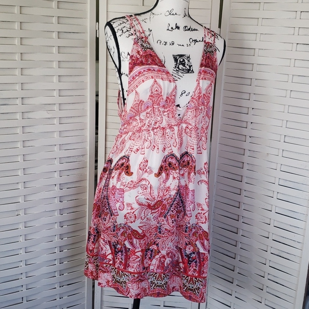 Free People Red and white intimately louche dress M - Picture 1 of 7